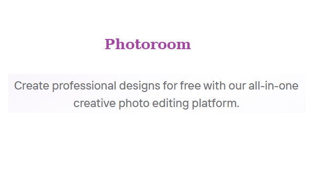 Photoroom : AI powered image editor