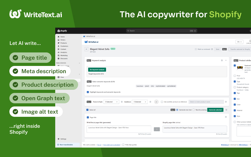 WriteText.ai for Shopify