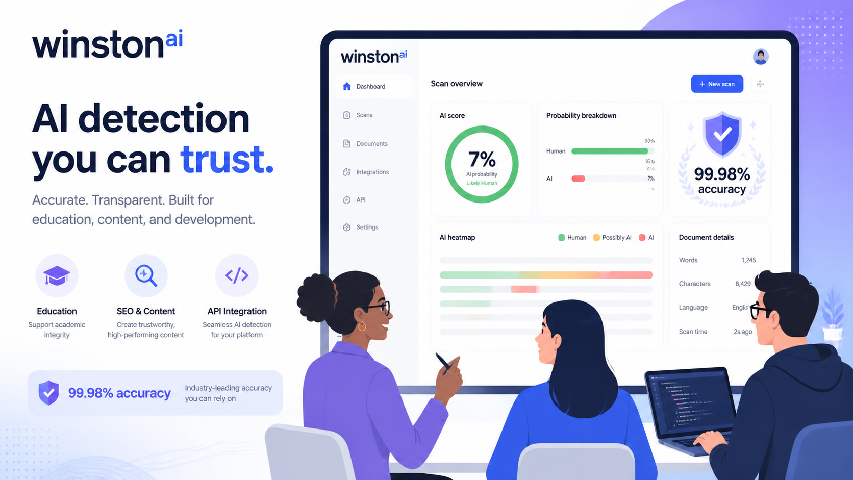 Winston AI: The Most Trusted AI Content Detector for Educators, Publishers, and SEOs